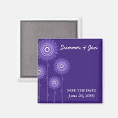 紫の情熱は日付を保存 マグネット (正面/裏面)