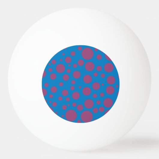 紫の情熱感じの青い月の芸術めまいドット 卓球ボール (正面)