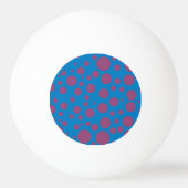 紫の情熱感じの青い月の芸術めまいドット 卓球ボール (裏面)