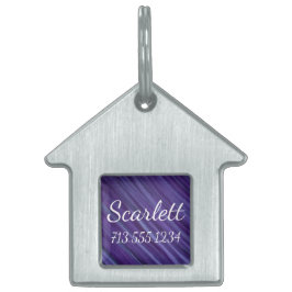 紫の情熱 | Violet Lavender Plumブラシストローク ペットネームタグ