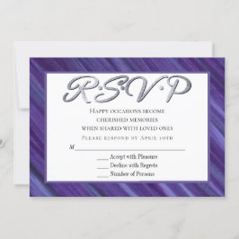 紫の情熱 | Violet Lavender Plumブラシストローク 出欠カード