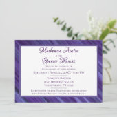 紫の情熱 | Violet Lavender Plumブラシストローク 招待状 (スタンド正面)