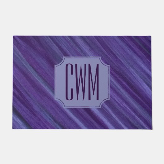 紫の情熱 | Violet Plumブラシストロークモノグラム ドアマット (正面)