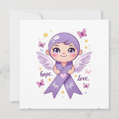 紫の愛のリボン 招待状 (正面)