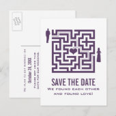 紫の愛の迷路の日付のはがきを保存 案内ポストカード (正面/裏面)
