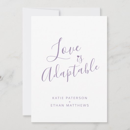 紫の愛は順応性の変化をストリーミング結婚する 案内状 (正面)