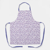 紫の愛ハート水の色のパターン エプロン (正面)