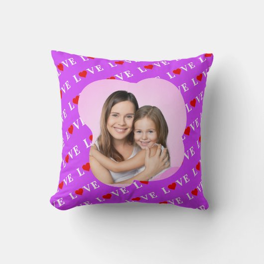 紫の愛 クッション (正面)