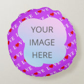 紫の愛 ラウンドクッション (裏面)