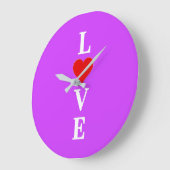 紫の愛 ラージ壁時計 (傾斜)