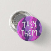 紫の手書きカラフルを宣告する 缶バッジ (正面&裏面)