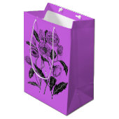 紫の抱き枕とポピー – あなたの色 ミディアムペーパーバッグ (正面アングル)