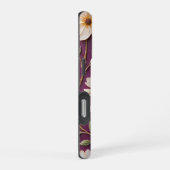 紫の抽象的な花柄 iPhoneケース (右側面)
