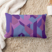 紫の抽象芸術とストライプアクセント枕 ランバークッション (ブランケット)