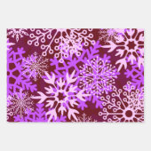 紫の抽象芸術カラフルスノーフレーク模様 ラッピングペーパーシート (正面2)