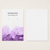 紫の抽象芸術グラデーションカラーイヤリングカード (正面&裏面)