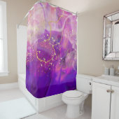 紫の抽象芸術シャワーカーテン シャワーカーテン (インサイチュ)