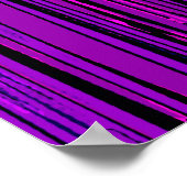 紫の抽象芸術ストライプ606 ポスター (角)