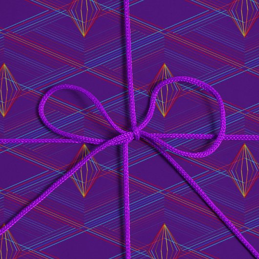 紫の抽象芸術ダイヤモンドパターモダンン♢ ♢ ユニセックス ラッピングペーパー