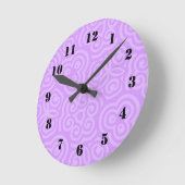 紫の抽象芸術パターン ラウンド壁時計 (傾斜)