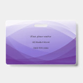 紫の抽象芸術ビジネス写真ID バッジ (裏面)
