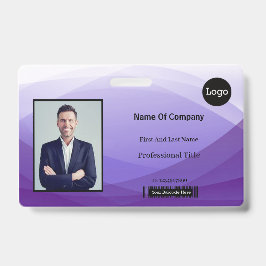 紫の抽象芸術ビジネス写真ID バッジ