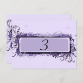 紫の抽象芸術フローラテーブル番号 ポストカード (正面/裏面)