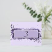 紫の抽象芸術フローラテーブル番号 ポストカード (スタンド正面)