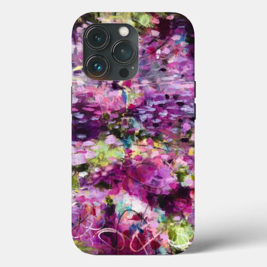 紫の抽象芸術フローラルパターンiPhoneケース Case-Mate iPhoneケース (裏面)