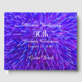 紫の抽象芸術マクロフローラ誕生日パーティメモリ ゲストブック (正面)