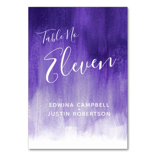 紫の抽象芸術モダンアートテーブルナンバセブン テーブルナンバー (裏面)