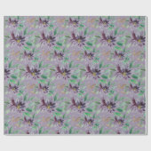 紫の抽象芸術凍っていロータスウォーター色 ラッピングペーパー (フラット)