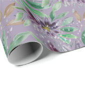 紫の抽象芸術凍っていロータスウォーター色 ラッピングペーパー (ロールコーナー)