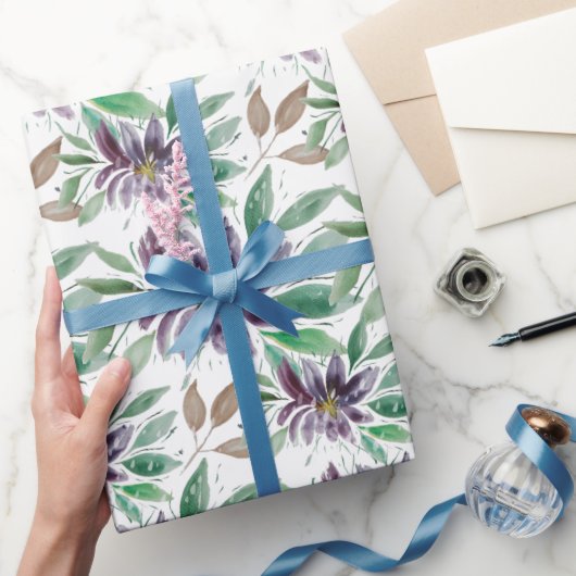 紫の抽象芸術凍っていロータスウォーター色 ラッピングペーパー (ギフト)