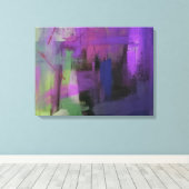 紫の抽象芸術引き伸ばしキャンバス印刷 キャンバスプリント (インサイチュ (ウッドフロア))