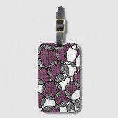 紫の抽象芸術循環パターン ラゲッジタグ (正面縦)