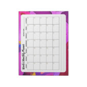 紫の抽象芸術月次カレンダーメモ帳 ノートパッド (回転)