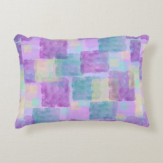 紫の抽象芸術正方形アクセント枕 アクセントクッション (正面)