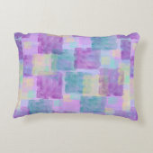 紫の抽象芸術正方形アクセント枕 アクセントクッション (裏面)