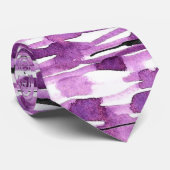 紫の抽象芸術水の色のストライプ ネクタイ (ロール)