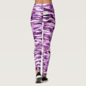 紫の抽象芸術水の色のストライプ レギンス (裏面)