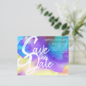 紫の抽象芸術水の色はっきりした、シック&モダン ポストカード (スタンド正面)