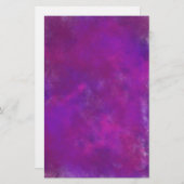 紫の抽象芸術水色スクラップブック 便箋 (正面/裏面)