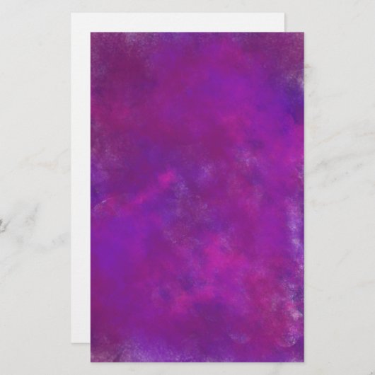 紫の抽象芸術水色スクラップブック 便箋 (正面/裏面)