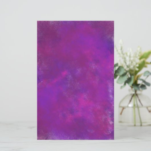 紫の抽象芸術水色スクラップブック 便箋 (スタンド正面)