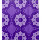 紫の抽象芸術花柄 シャワーカーテン (正面)