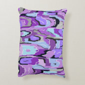 紫の抽象芸術（青と黒のアクセント） アクセントクッション (裏面(縦))