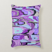 紫の抽象芸術（青と黒のアクセント） アクセントクッション (正面(垂直))