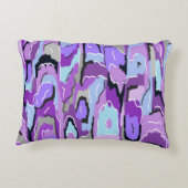 紫の抽象芸術（青と黒のアクセント） アクセントクッション (裏面)