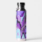紫の抽象芸術（青と黒） ウォーターボトル (右面)